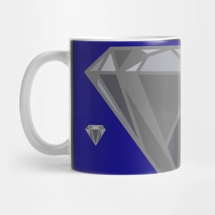 Silver diamond on sapphire Mug